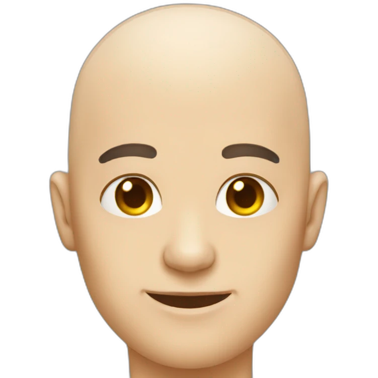 Shiny bald emoji