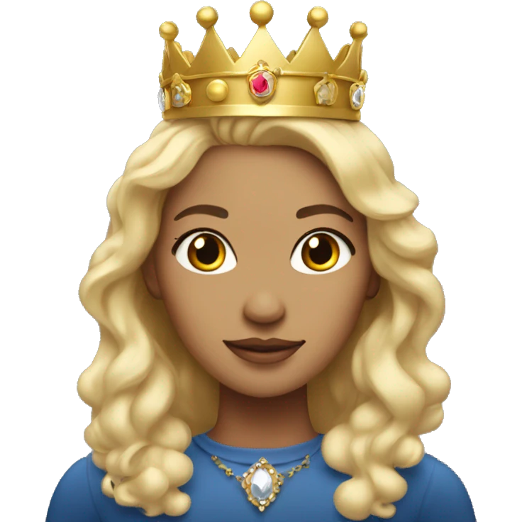 Beautiful light skin blonde woman with crown on her head emoji