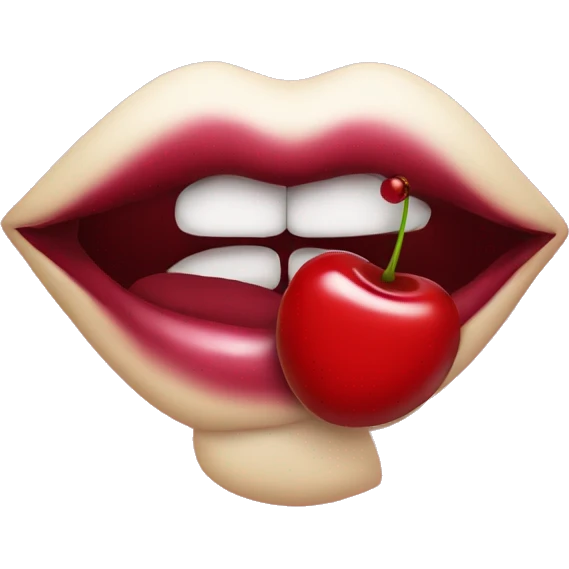 Lips with cherry  emoji
