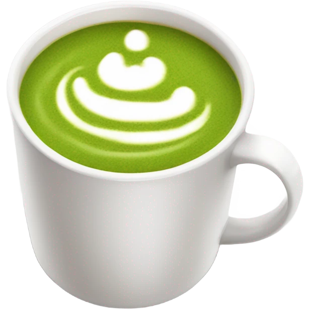Realistic Matcha latte in white mug emoji