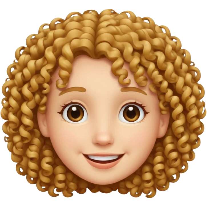 Cute face with a curly hair emoji