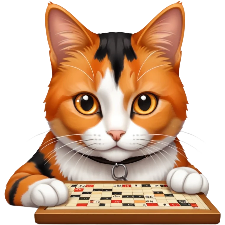 Calico Cat playing scrabble  emoji