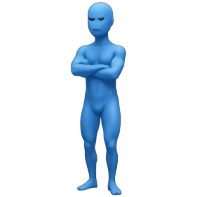 Blue Man popping squat emoji