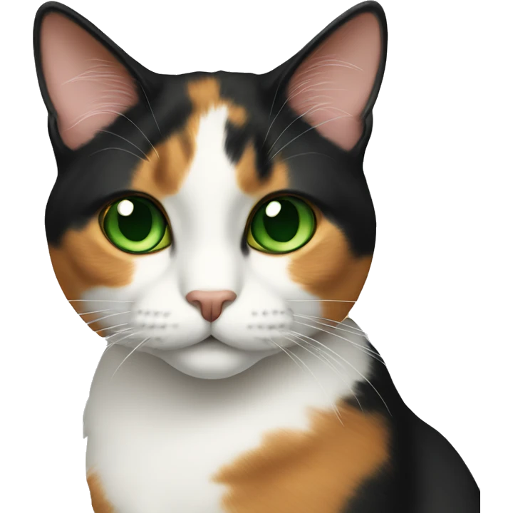 calico cat with green eyes emoji