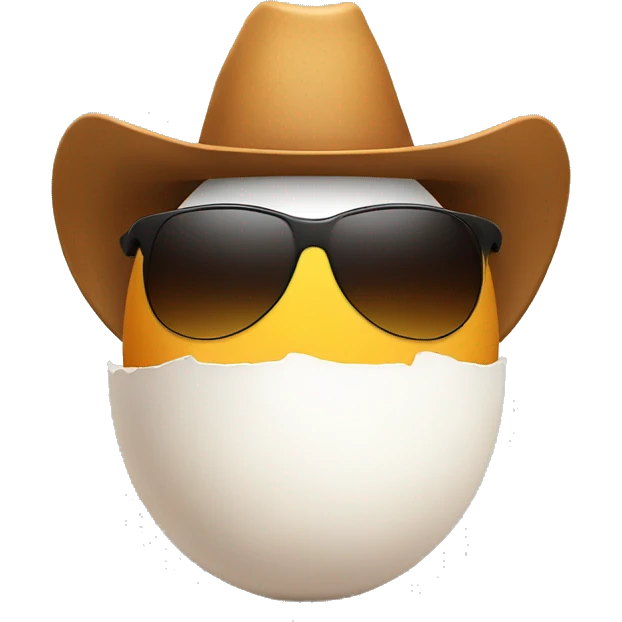 Egg with a cowboy hat and sunglasses emoji