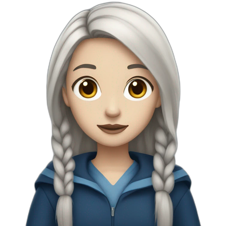 Ravenclaw girl with grayish straight hair white skin emoji