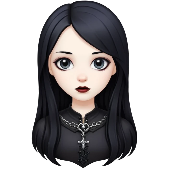 gothic girl long hair emoji