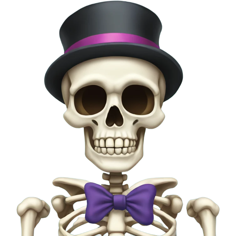 skeleton with bow emoji