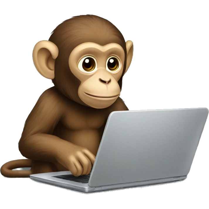 a capuchin monkey working on a laptop emoji