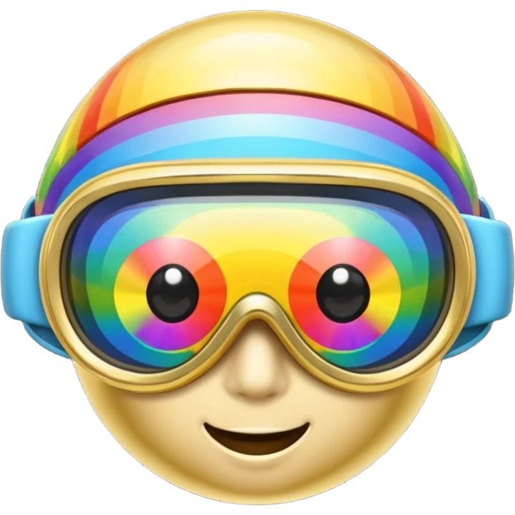 gold simulation rainbow visor Earth goggles emoji