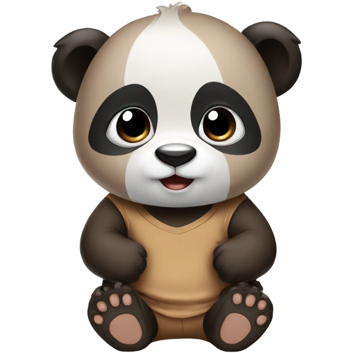 Baby panda wearing brown t shirt emoji