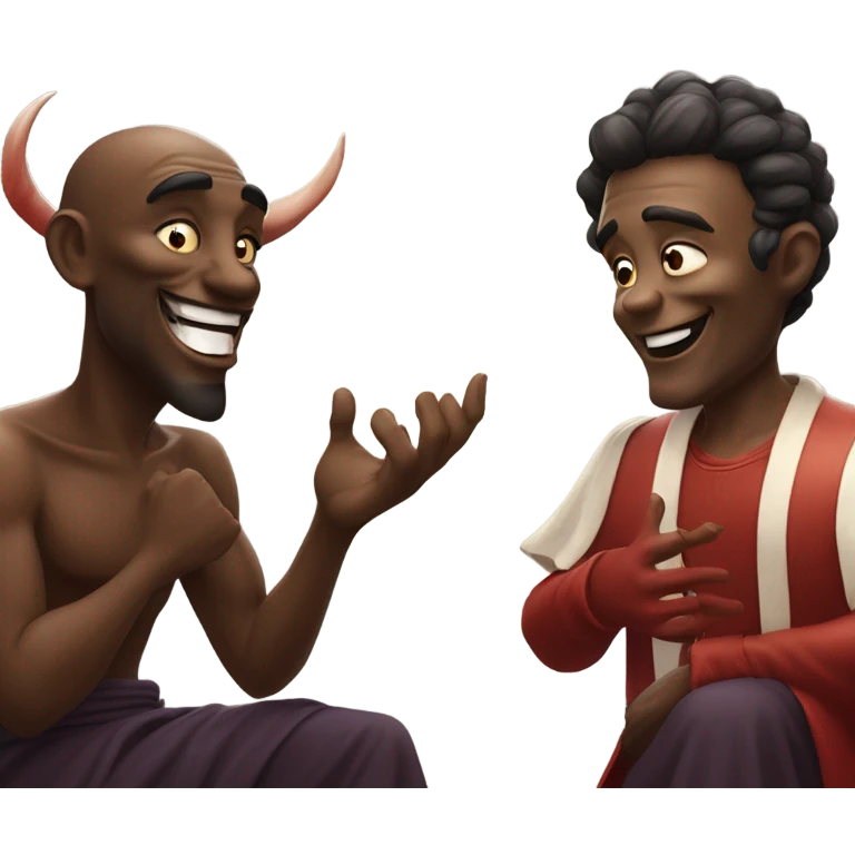 satan friends with god emoji