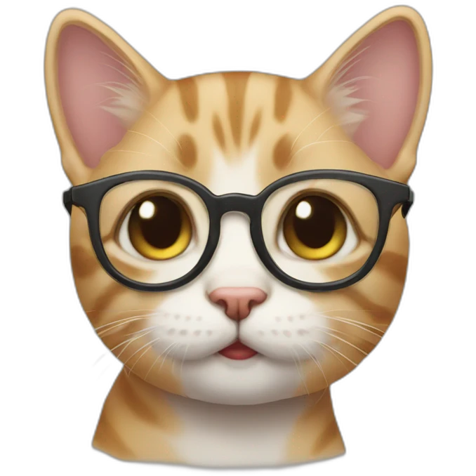 little cat with glasses emoji