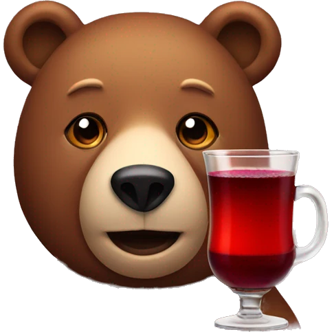Bear with mulled wine  emoji