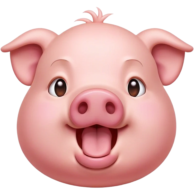 Cinematic Cute Yawning Pig Portrait Emoji, Head tilted slightly with a dramatic, wide-open yawn, showcasing a soft, smooth rosy-pink hide with droopy ears, round beady eyes barely open in drowsy contentment, Simplified yet irresistibly adorable features, highly detailed, glowing with a soft, cozy glow, high shine, relaxed yet expressive, stylized with a touch of whimsical charm, bright and endearing, soft glowing outline, capturing the essence of a sleepy yet affectionate pig, so drowsy it feels like it could stretch out of the screen and curl up for a nap! emoji