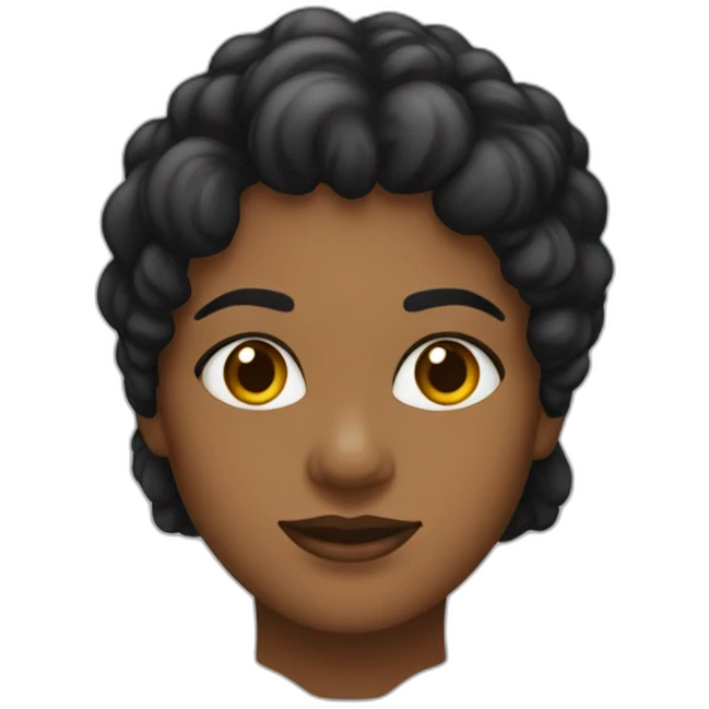 Mujer pelo negro, ojos marroñes emoji