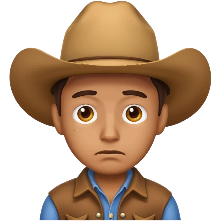 emoji of a cowboy with a worried expression emoji