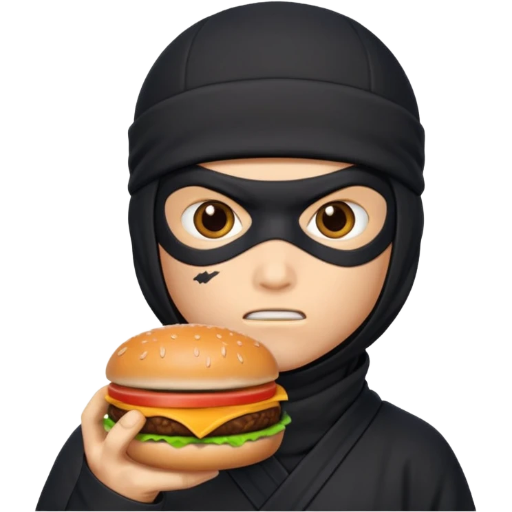 ninja with hambuger emoji