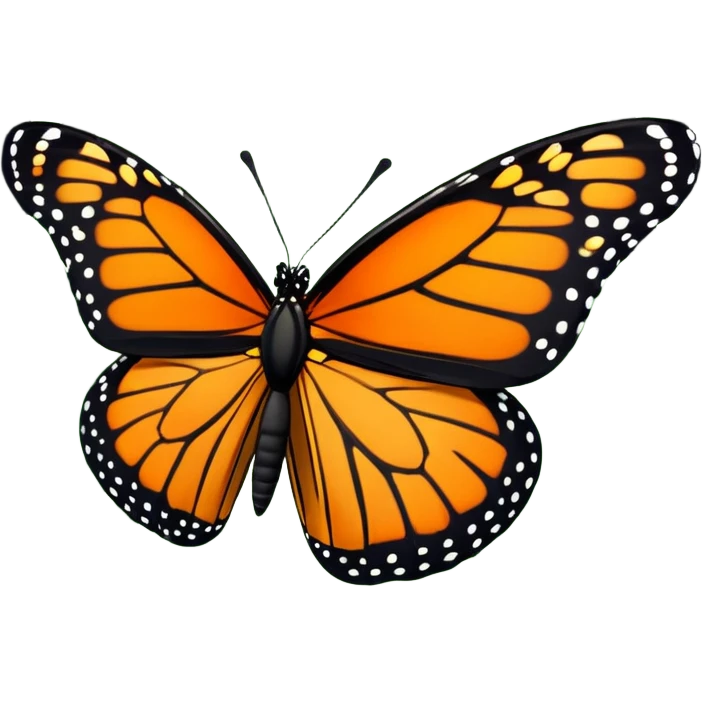 butterfly flying in a green forest, simple and expressive emoji