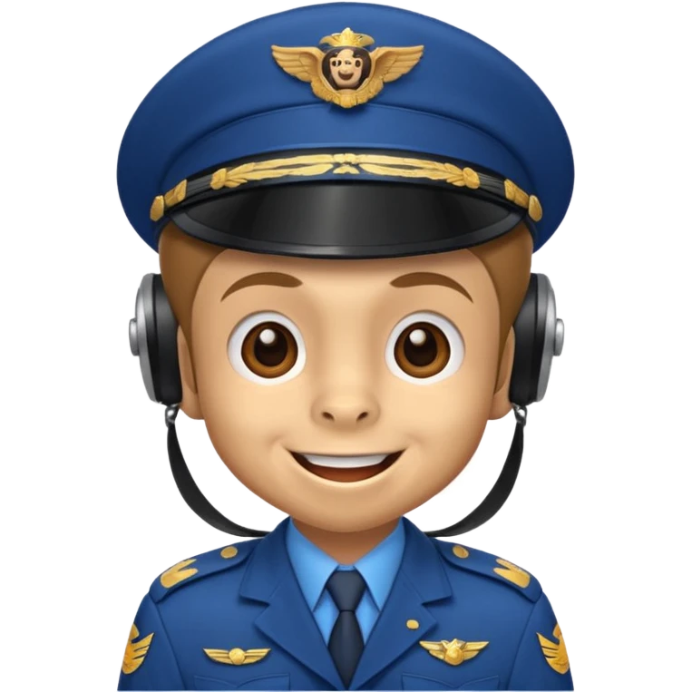 monkey pilot blue uniform emoji