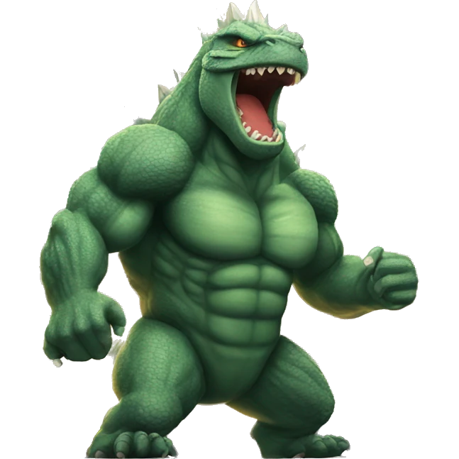 strong Lightning godzilla at gym emoji