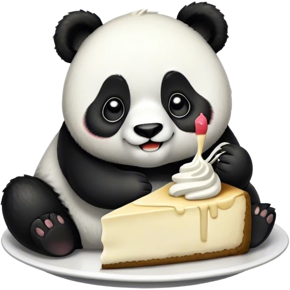 Panda eating cheesecake emoji