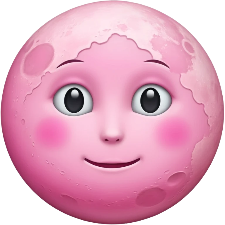 Pink moon with no eyes, no nose, no eyebrows and no mouth emoji