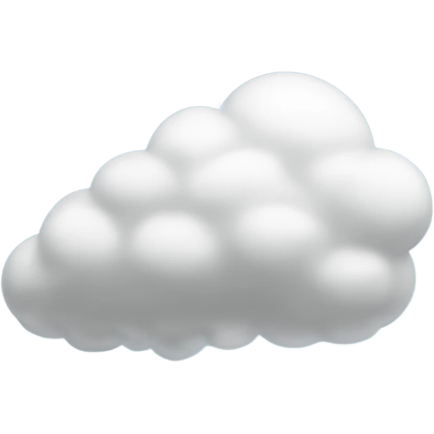 white cloud with a little shadow. The cloud looks like the one who was on the movie, Vivarium. emoji