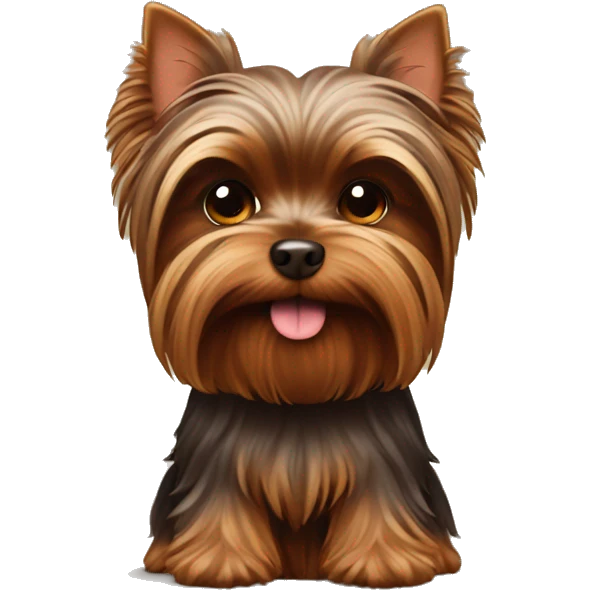 chocolate colored Yorkshire Terrier dog emoji