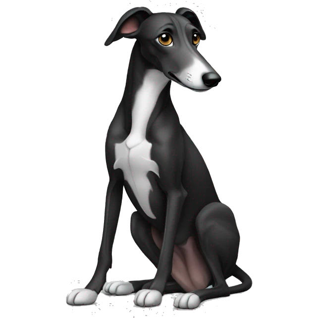 black greyhound in seated position emoji