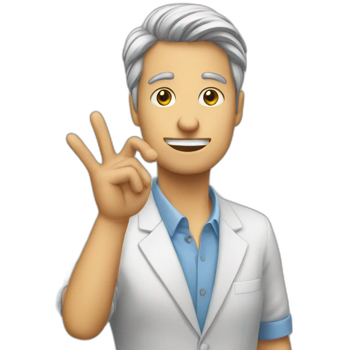 a office person doing pinched fingers italian gesture emoji