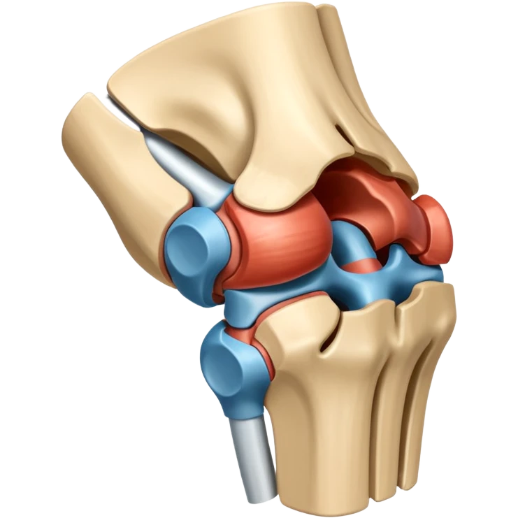 Articulacion de la rodilla en flexión mostrando los ligamentos  emoji