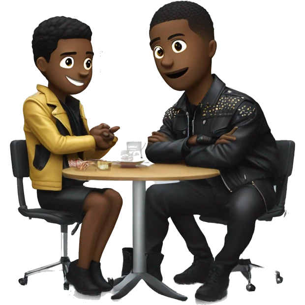 left table tire eating sigma.exe while jah pulls off in a dior dior jacket emoji