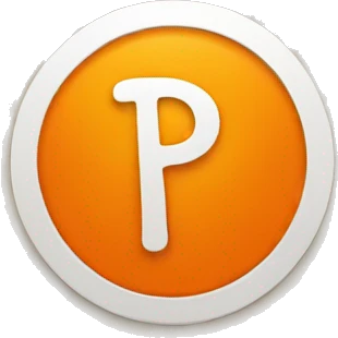 letter P in orange circle emoji