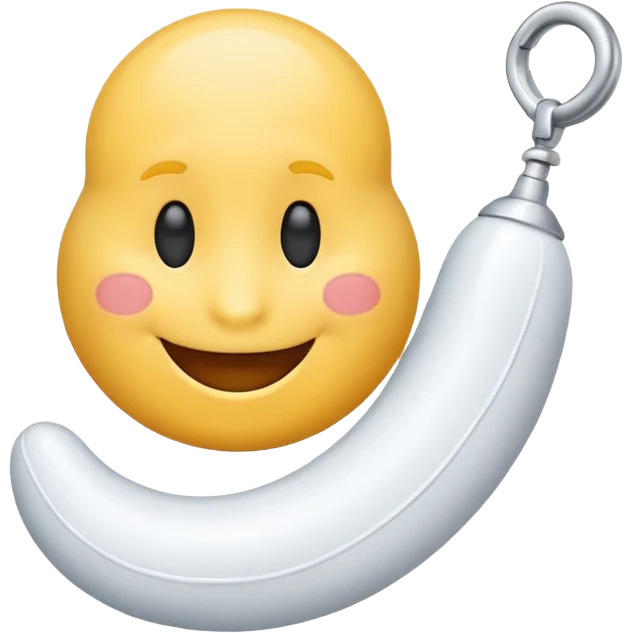 Smiling Emoji with a white penis attached to it emoji