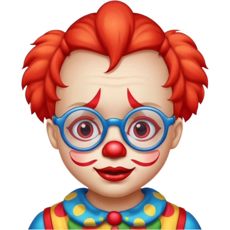 child clown with big eyeglasses emoji
