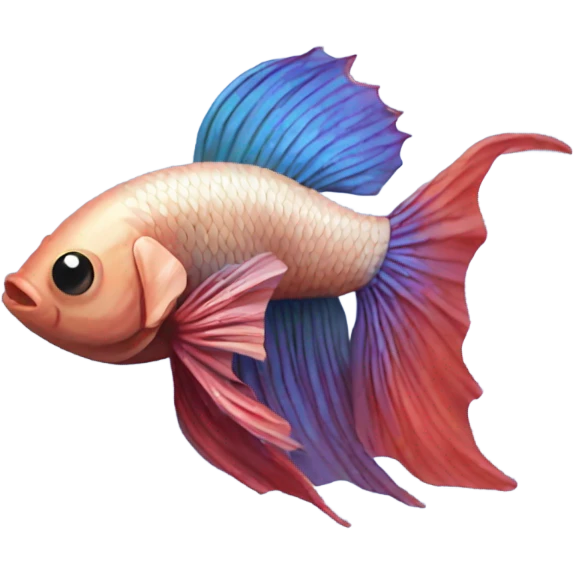 Betta fish with sweater swimming emoji