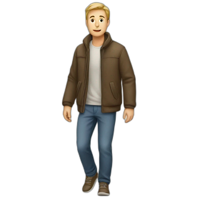 Caucasian man walking emoji