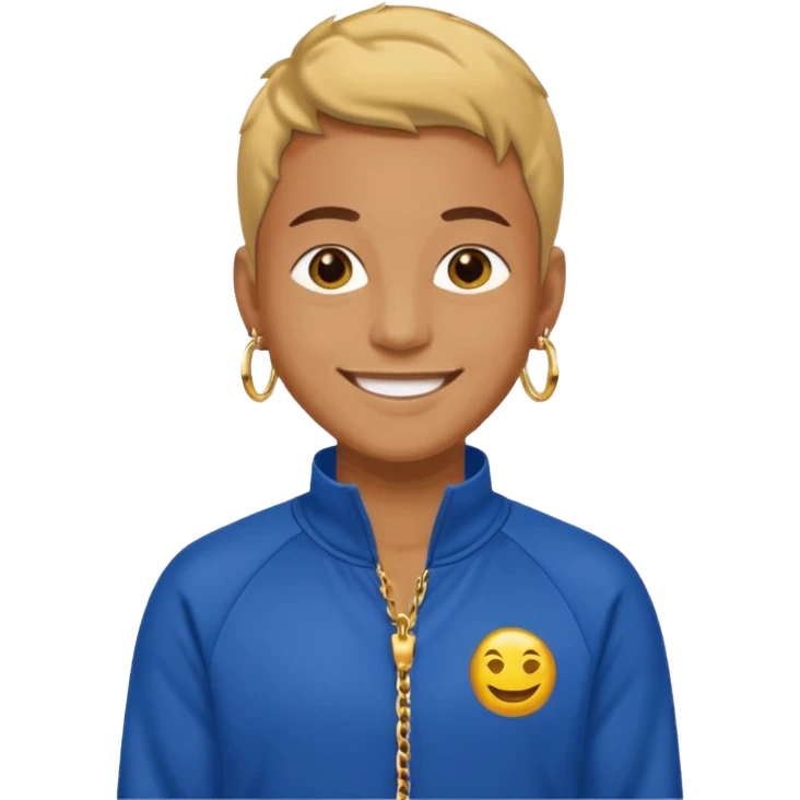 person wearing track suit and gold chain emoji