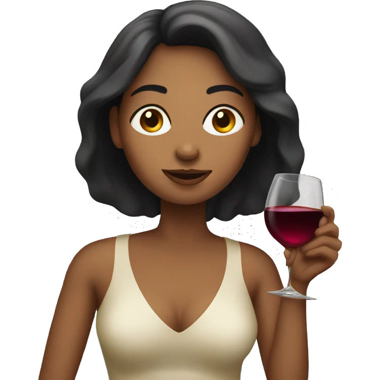 Woman drinking wine emoji