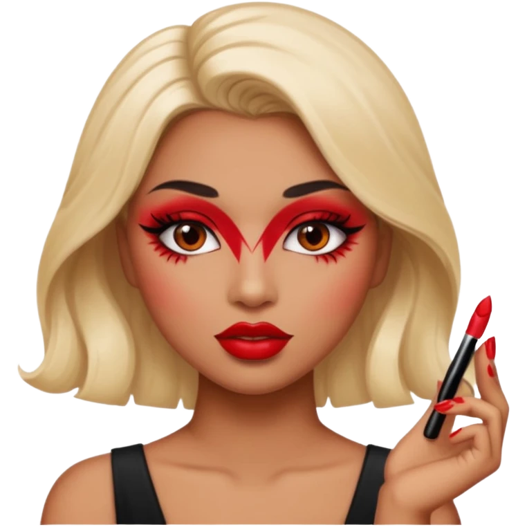 emoji of a makeup ish people with plump lips and mascara and nails emoji