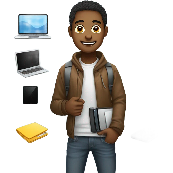 young man passionate about technology emoji