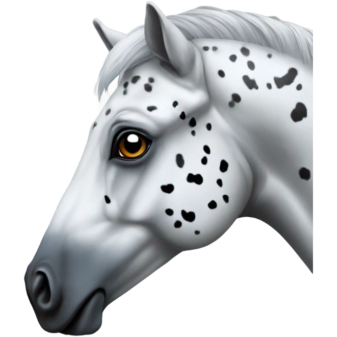 Appaloosa with grey mane blue eye emoji