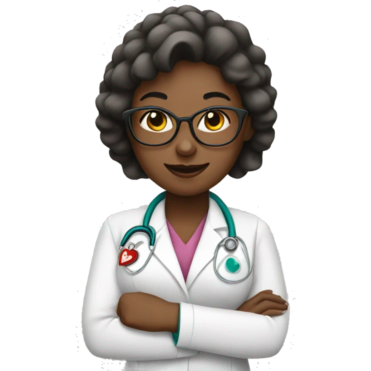 Woman Doctor with heart hands emoji