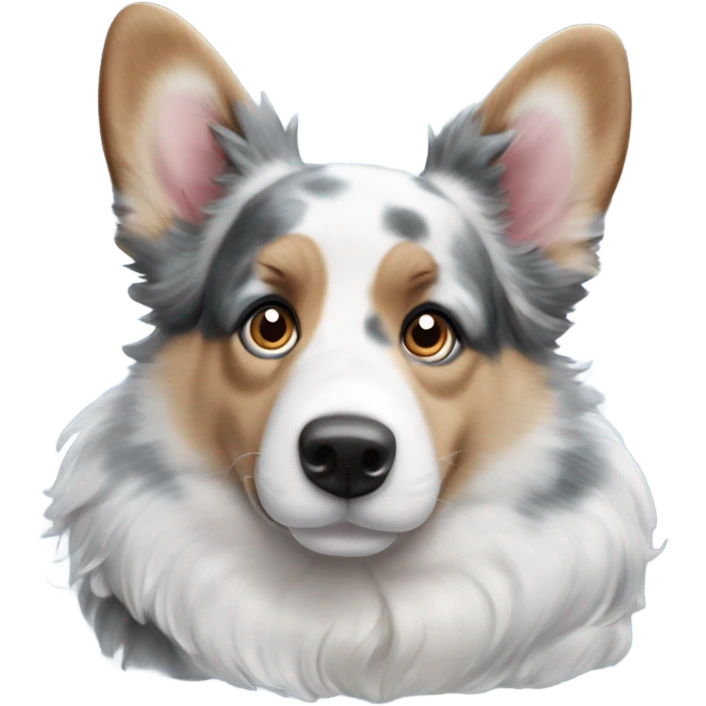 Blue Merle corgi malen bright blue eyes emoji