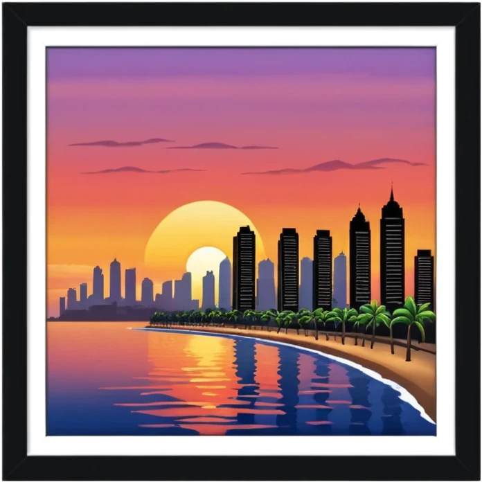 Mumbai sunset at Worlu emoji