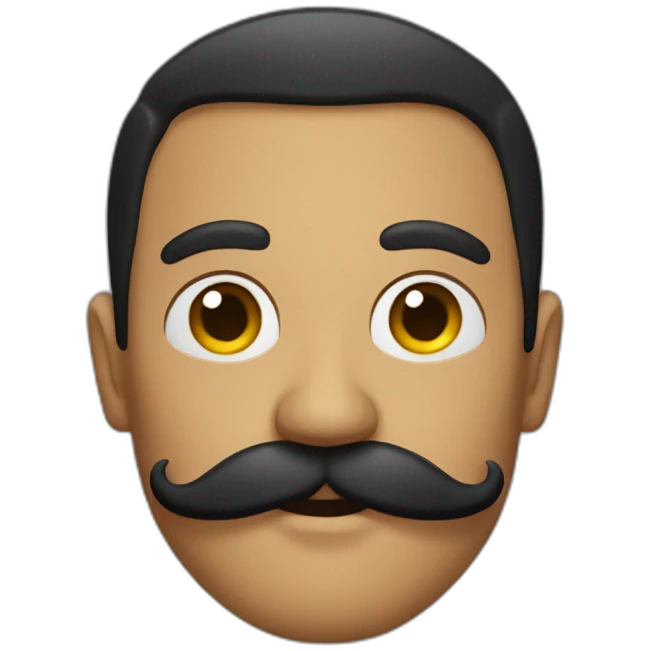 homme avec une moustache noire caré emoji