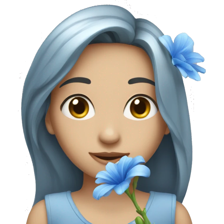 Flor azul emoji
