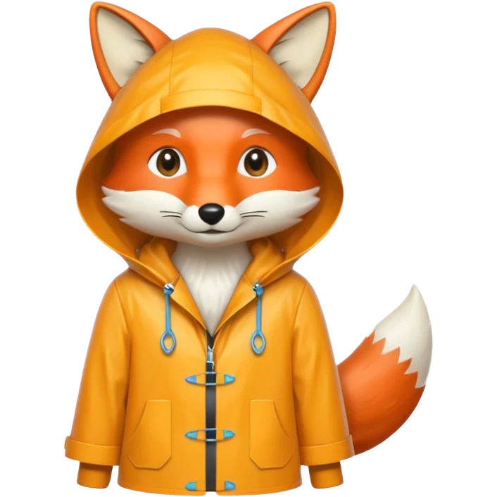 fox wearing a raincoat emoji