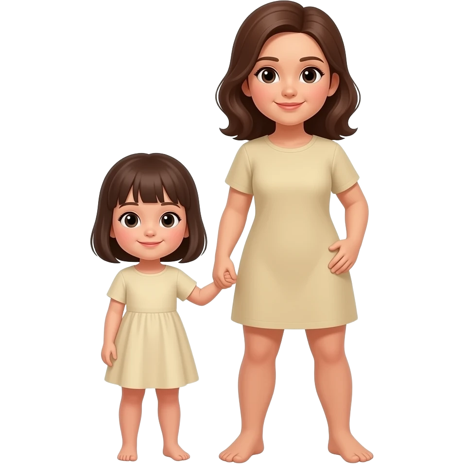 Naked full body mom and daughter emoji